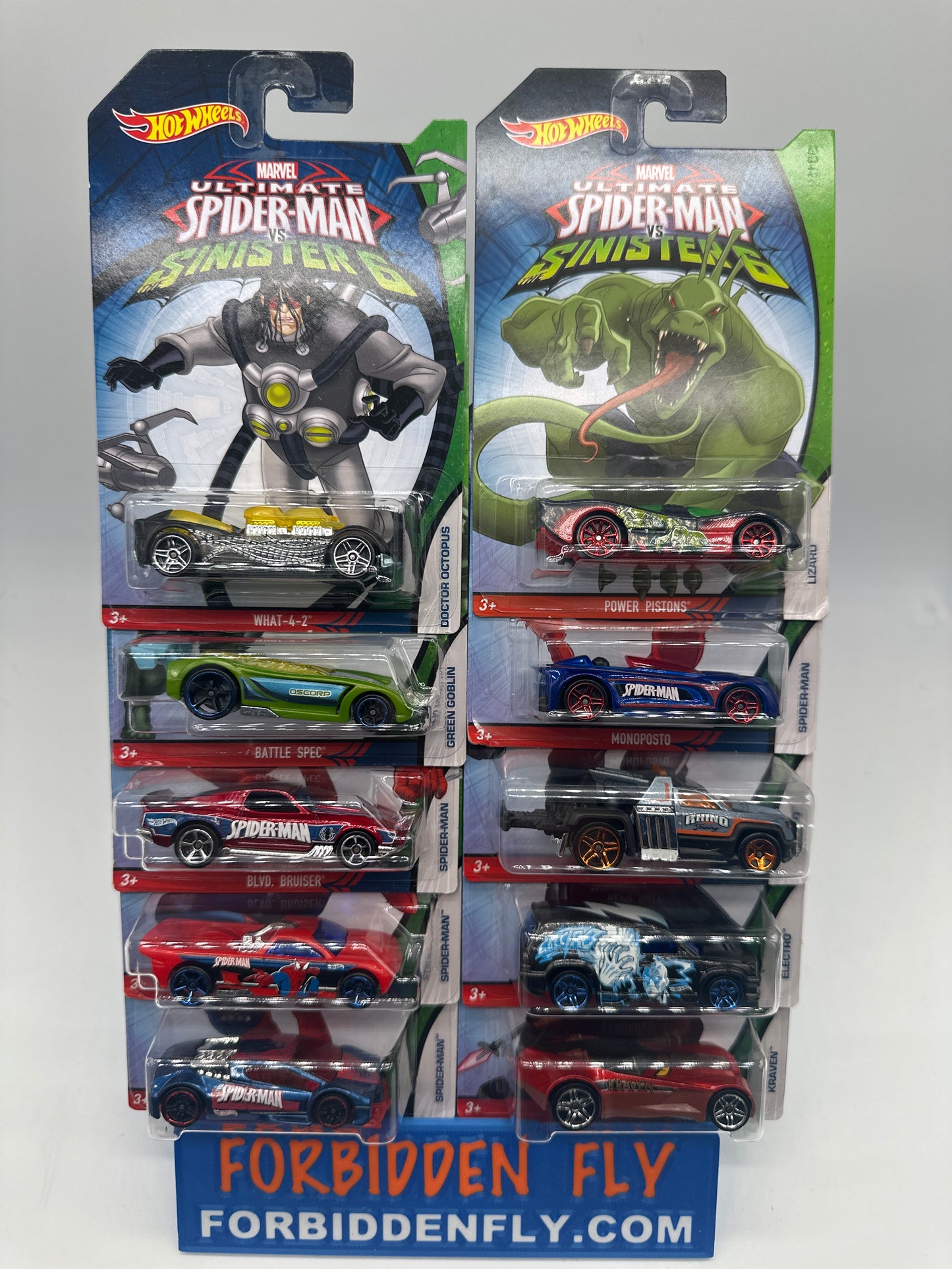Hot Wheels - 2015 Wal Mart Exclusive Marvel Spider-Man VS Sinister 6 Series - Complete Set of 10