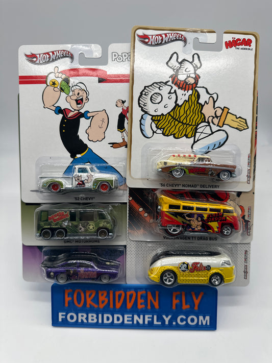 Hot Wheels Premium - Pop Culture 2012 Cartoon Series - Set of 6