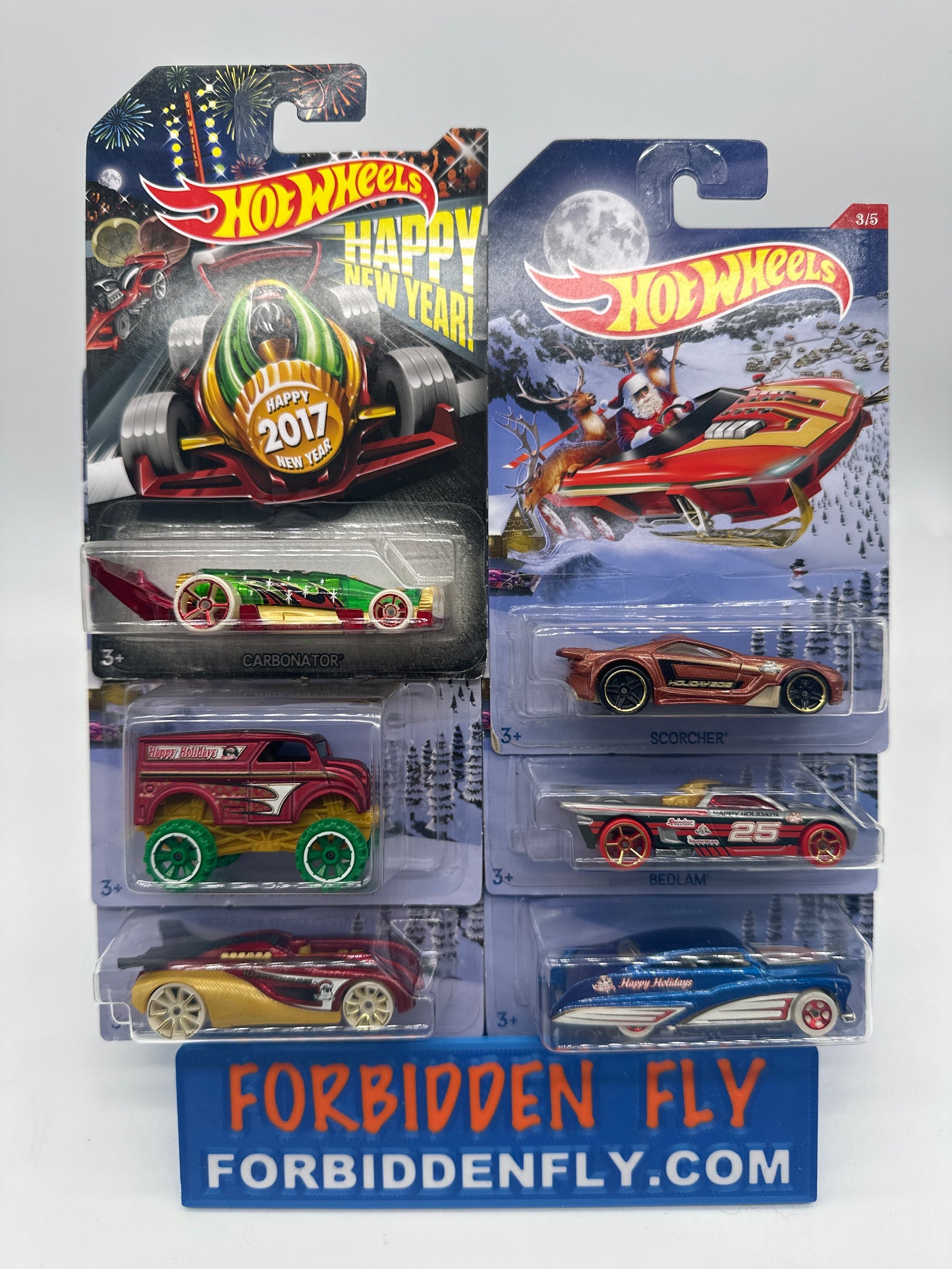 Hot Wheels - Wal Mart Exclusive 2016 Holiday Hot Rods Series - Complete Set of 6