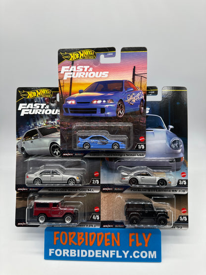 Hot Wheels Premium - Retro Entertainment Fast & Furious 2024 Mix G Set of 5