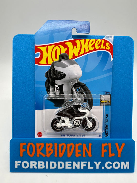 Hot Wheels 2024 K Case - International Card - 1966 Triumph Tiger 100 - White