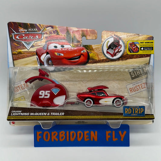 Disney Pixar Cars Movie - RD TR1P (Road Trip) Series Two Pack - Cruisin’ Lightning McQueen & Trailer