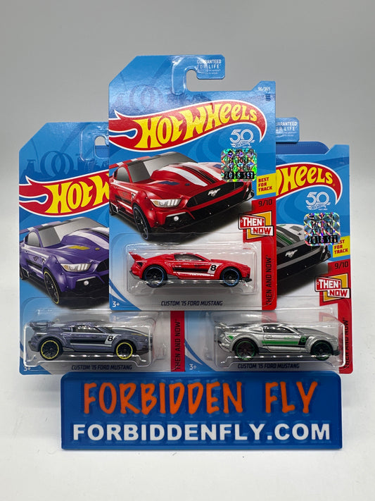 Hot Wheels Mainline - Factory Stickered 2018 - Custom ‘15 Ford Mustang - Lot Of 3