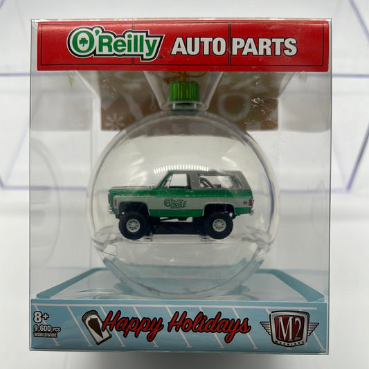 M2 Machines - 2022 O’Reilly Auto Parts Exclusive Christmas Ornament - 1974 Chevy Blazer K-5