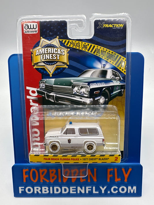 Auto World Slot Car - America’s Finest - 1977 Chevy Blazer - Palm Beach Florida Police - White Lightning Chase