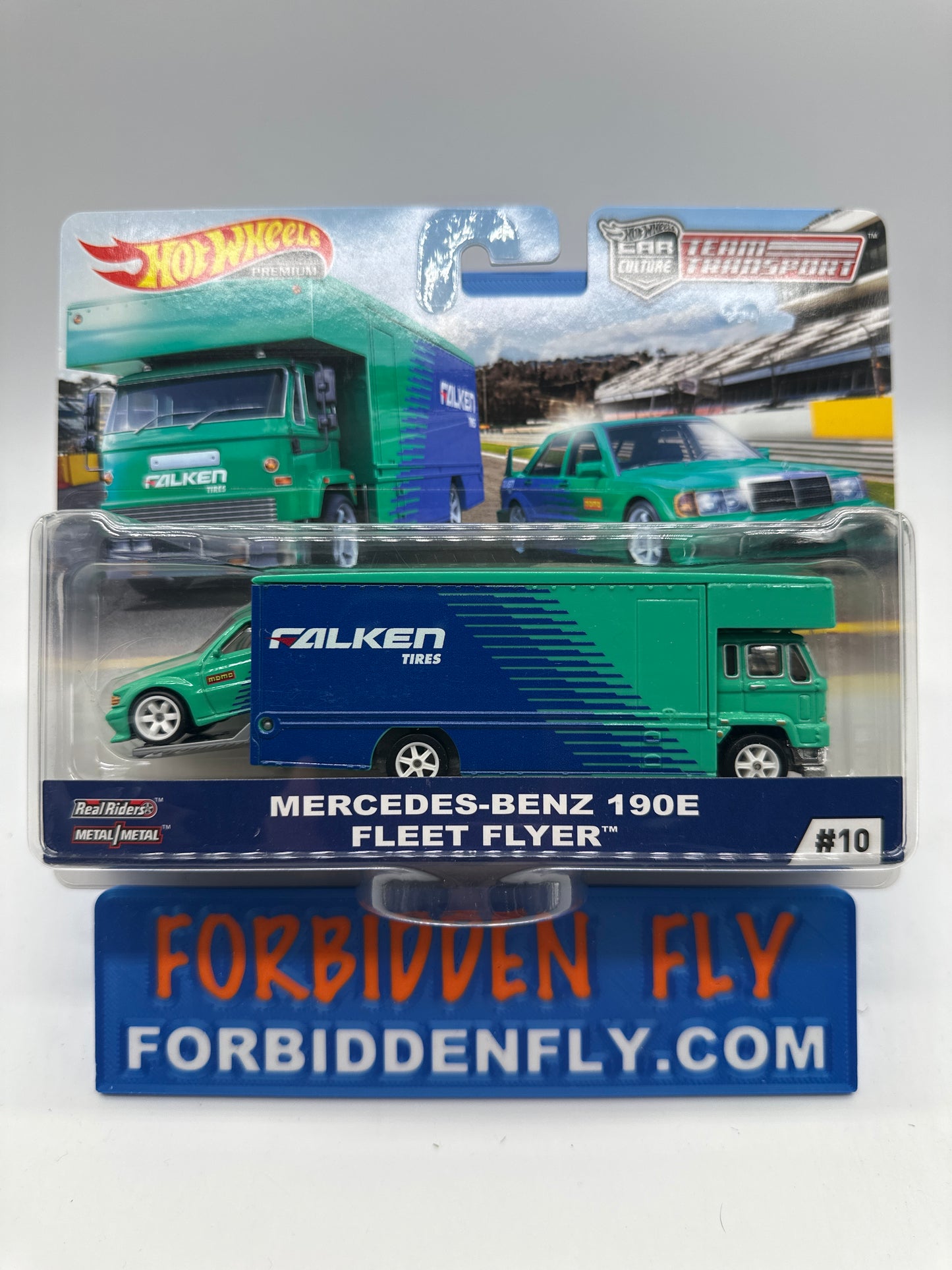 Hot Wheels Car Culture Team Transport - #10 - Falken Mercedes-Benz 190E & Fleet Flyer