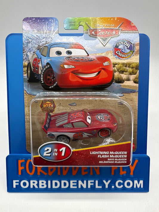 Disney Pixar Cars Movie - Color Changers - Race & Rescue Series - Rally Race Lightning McQueen - Red To Blue