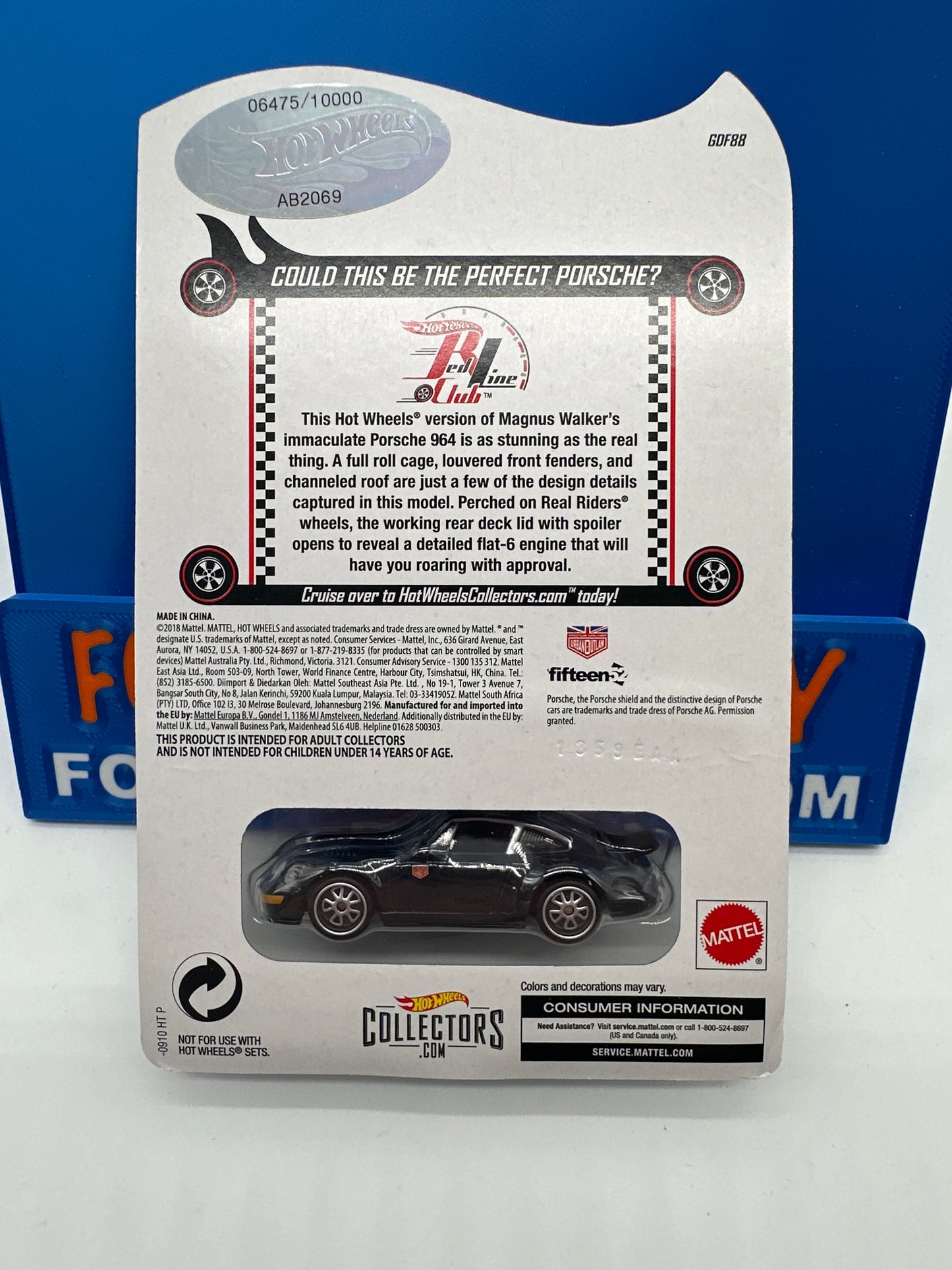Hot Wheels RLC Red Line Club - 2019 Release - Magnus Walker Urban Outlaw - Porsche 964 - Spectraflame Slate