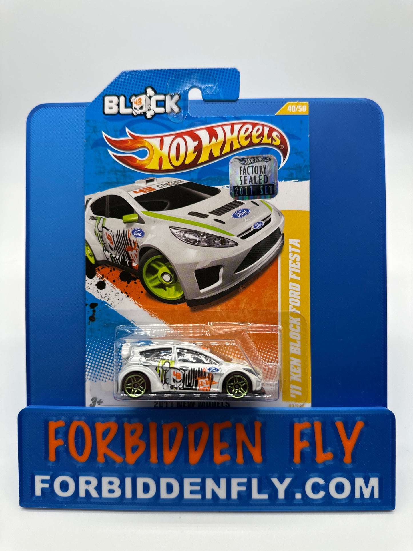 Hot Wheels 2011 Factory Sticker - ‘11 Ken Block Ford Fiesta - White
