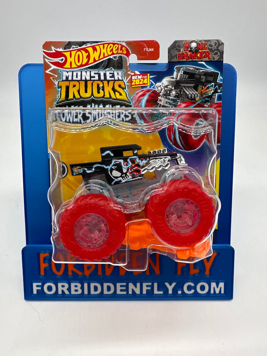 Hot Wheels Monster Trucks - 2024 Power Smashers Series #4/7 - Bone Shaker w/ Crushed Car