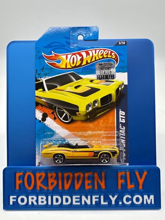 Hot Wheels 2011 Factory Sticker - ‘70 Pontiac GTO Convertible - Yellow