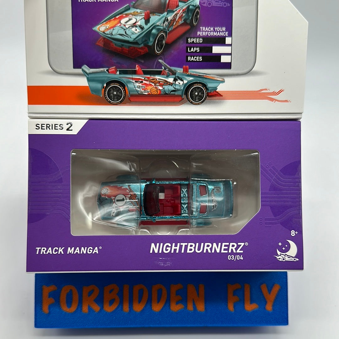 Hot Wheels Boxed Series 2 ID Car - Nightburnerz - Track Manga - Blue