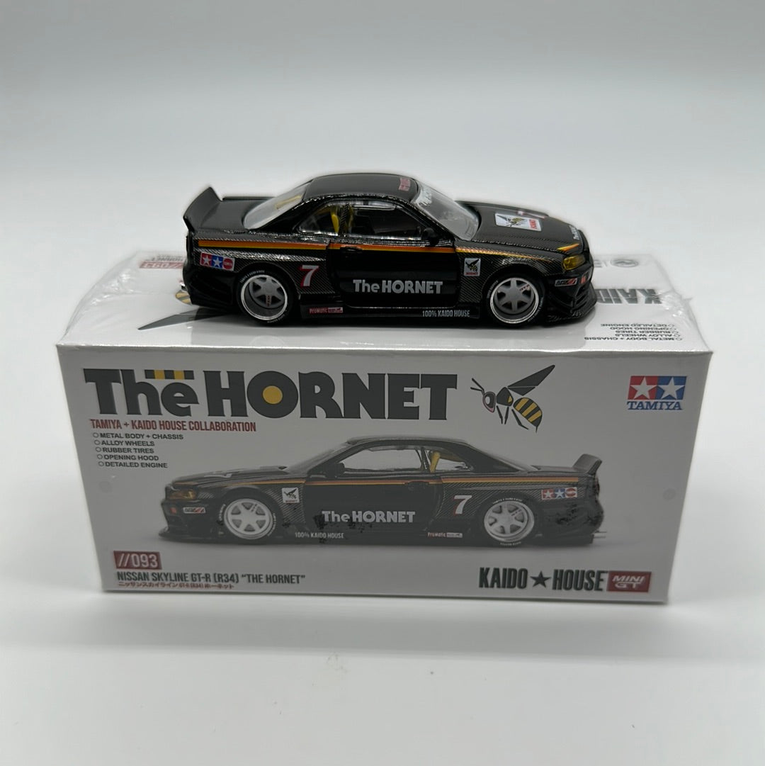 Kaido House (x MiniGT) - Regular Release #093 - Black Nissan Skyline GT-R (R34) - The Hornet - Tamiya & Kaido House Collaboration