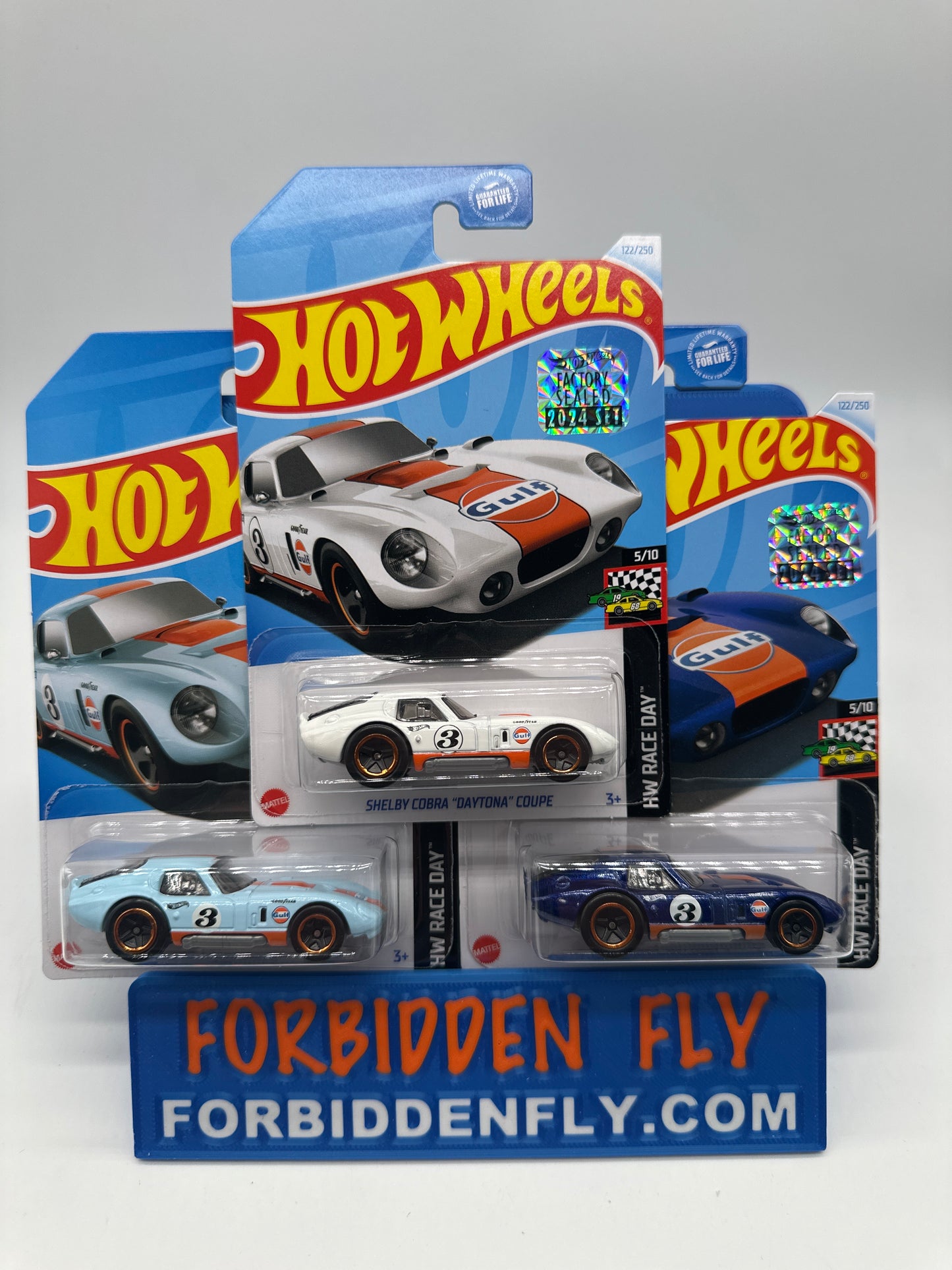 Hot Wheels Mainline - Factory Stickered 2024 - Shelby Cobra Daytona Coupe - Lot Of 3