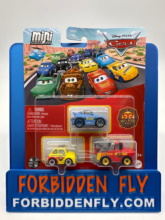 Disney Pixar Cars Movie - 2025 Metal Mini Racers 3 Pack - Race & Rescue Sally, Race & Rescue Luigi, Race & Rescue Mater