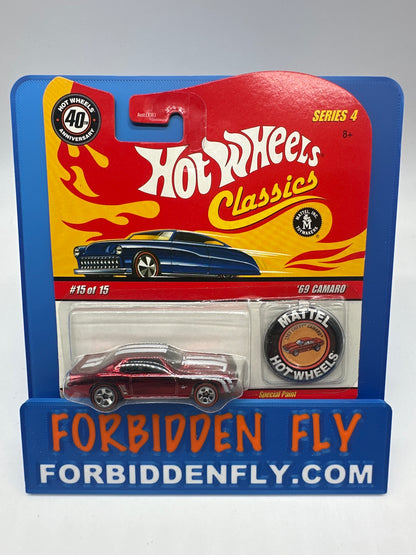 Hot Wheels Classics - Series 4 #15 of 15 - Red ‘69 Camaro w/ Button