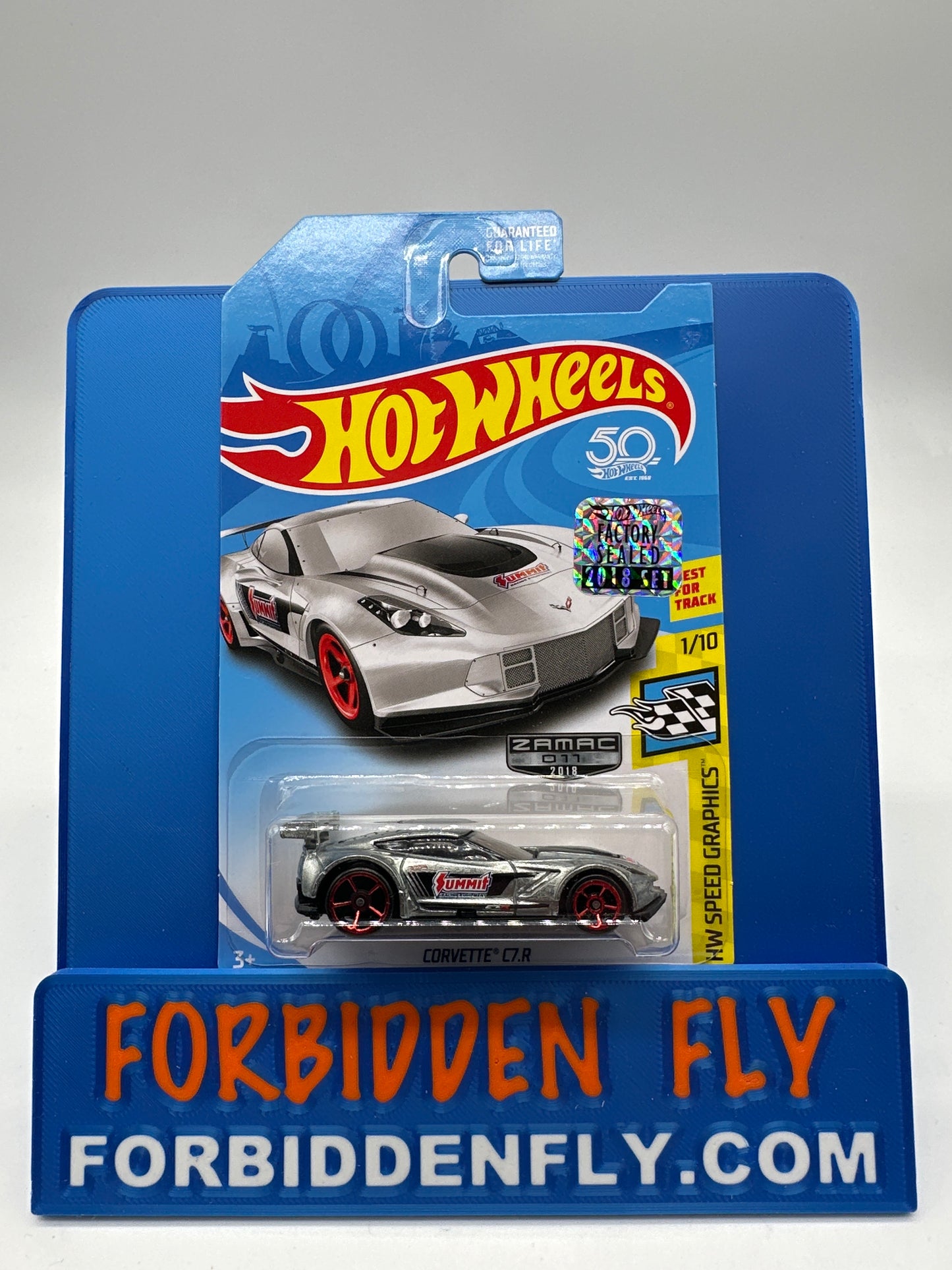 Hot Wheels Mainline - Factory Stickered 2018 - Exclusive Zamac Edition #11/18 - Corvette C7.R
