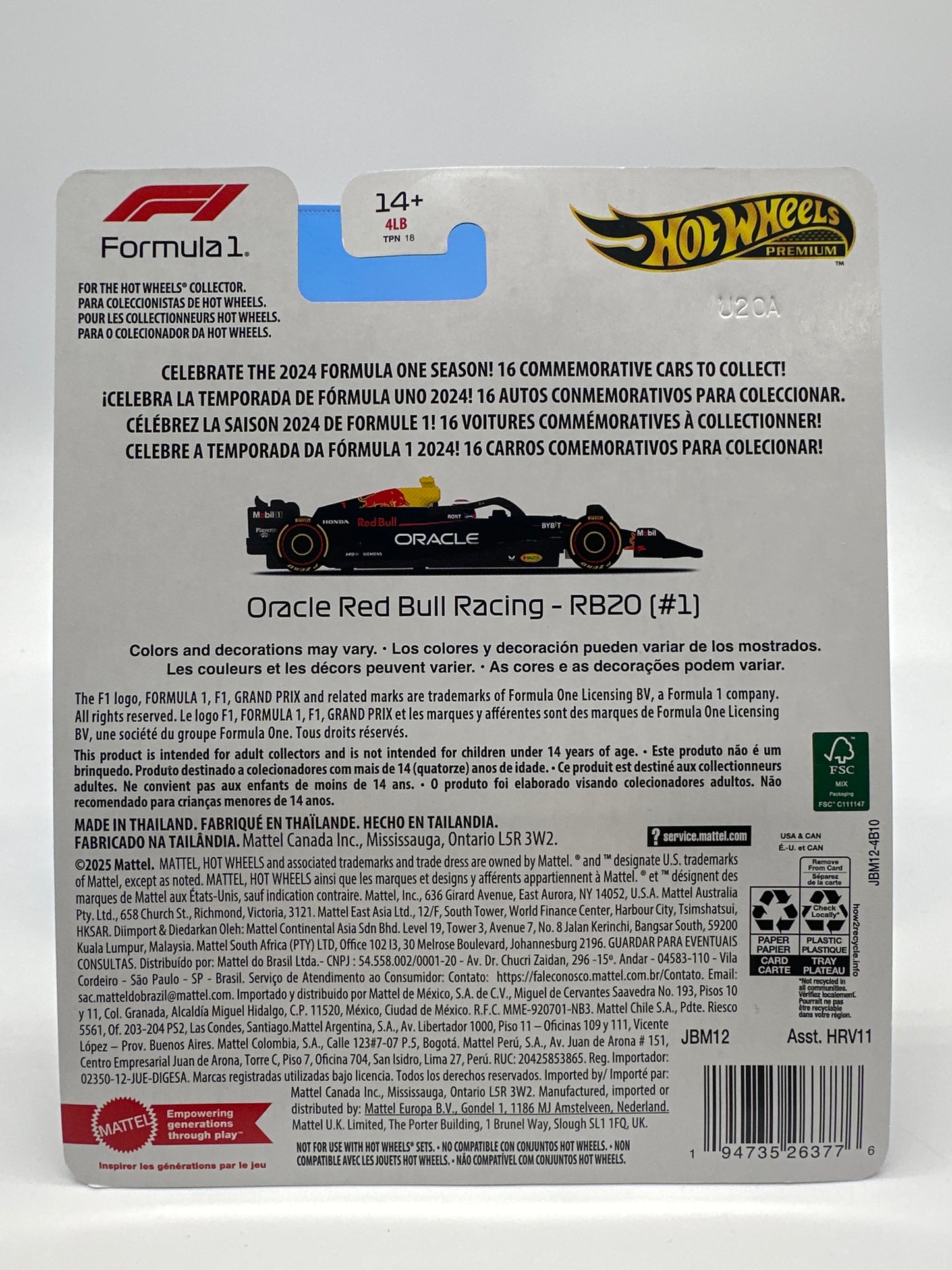 Hot Wheels 2025 Formula 1 Premium Series - Oracle Red Bull Racing #1 - Max Verstappen