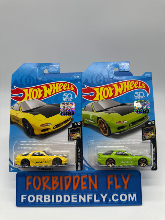 Hot Wheels Mainline - Factory Stickered 2018 - ‘95 Mazda RX-7 - Lot Of 2