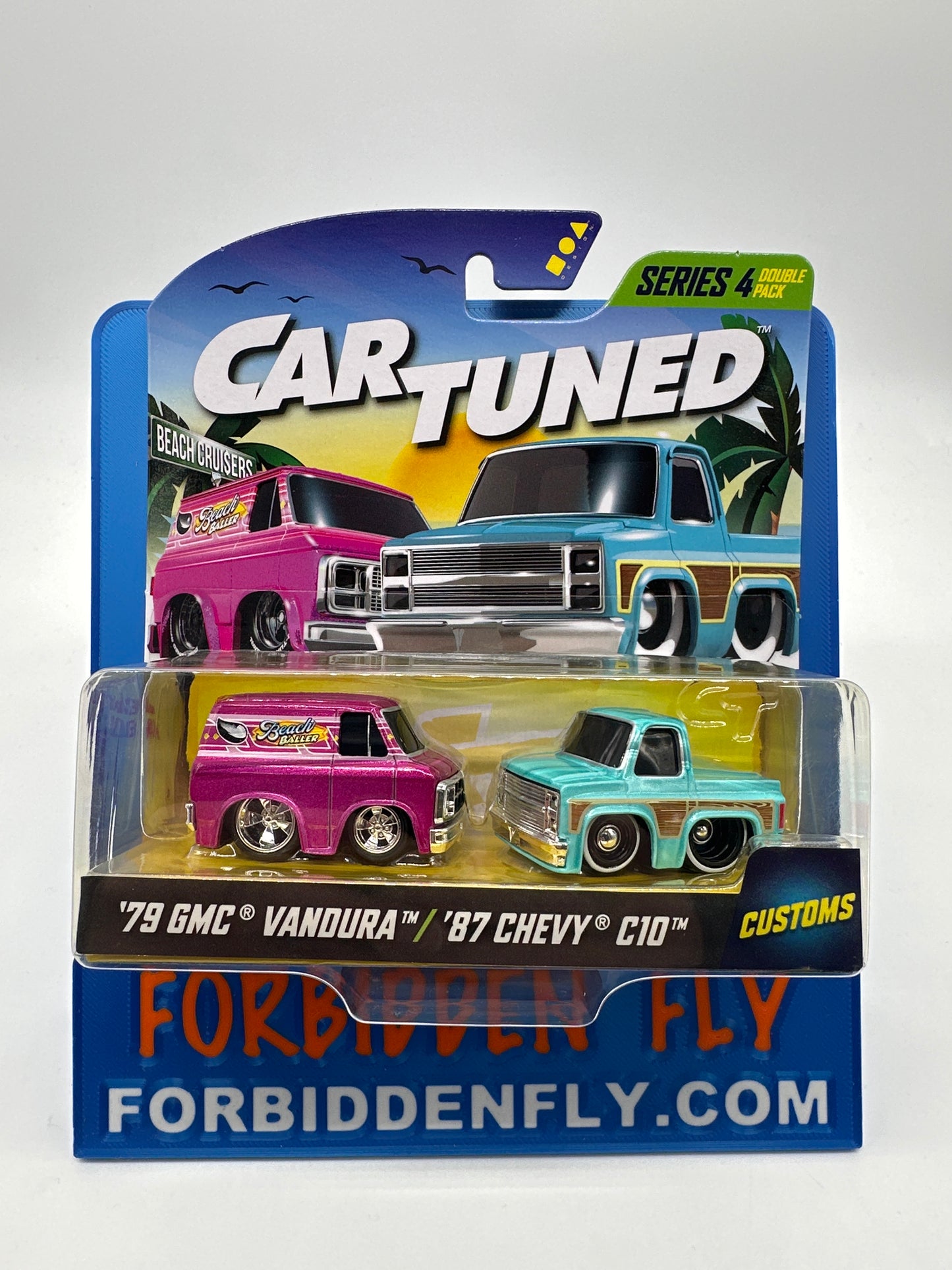 CarTuned - Series 4 Double Pack (Multipack) Regular Retail Release - Beach Cruisers - ‘79 GMC Vandura & ‘87 Chevy C10