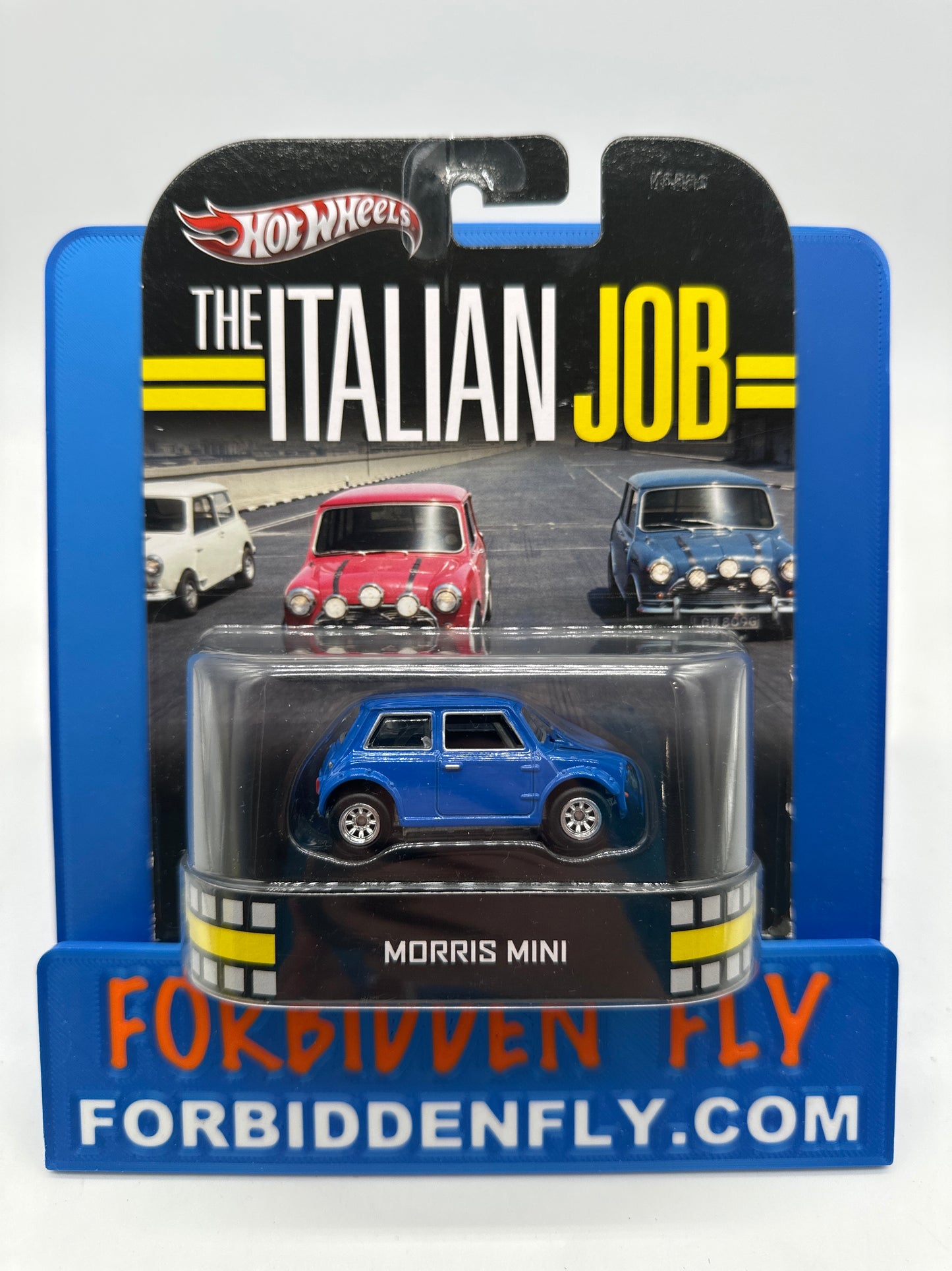 Hot Wheels 2013 Retro Entertainment Premium Single - The Italian Job - Morris Mini (Blue) (Movie Reel Packaging)