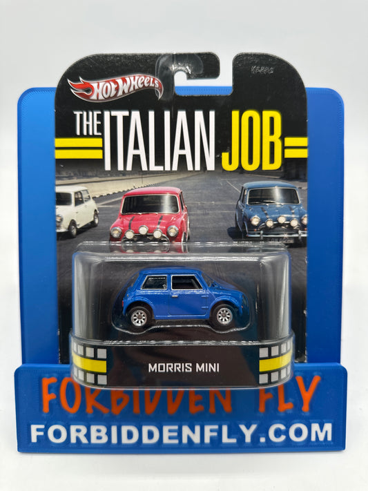 Hot Wheels 2013 Retro Entertainment Premium Single - The Italian Job - Morris Mini (Blue) (Movie Reel Packaging)