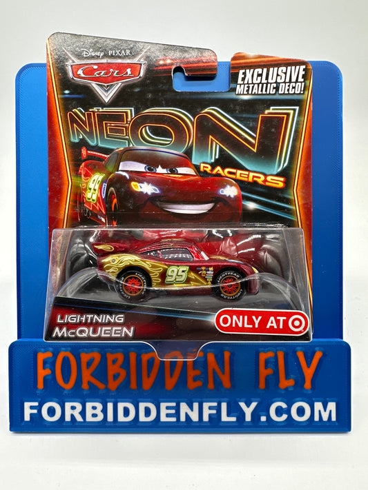 Disney Pixar Cars Movie - Target Exclusive Metallic Deco Neon Racers Series - Lightning McQueen