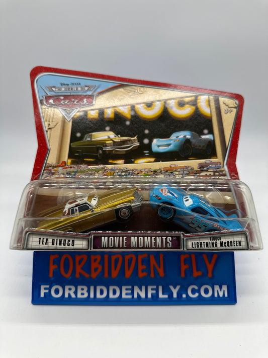 Disney Pixar Cars Movie - World of Cars Movie Moments Two Pack - Tex Dinoco & Dinoco Lightning McQueen