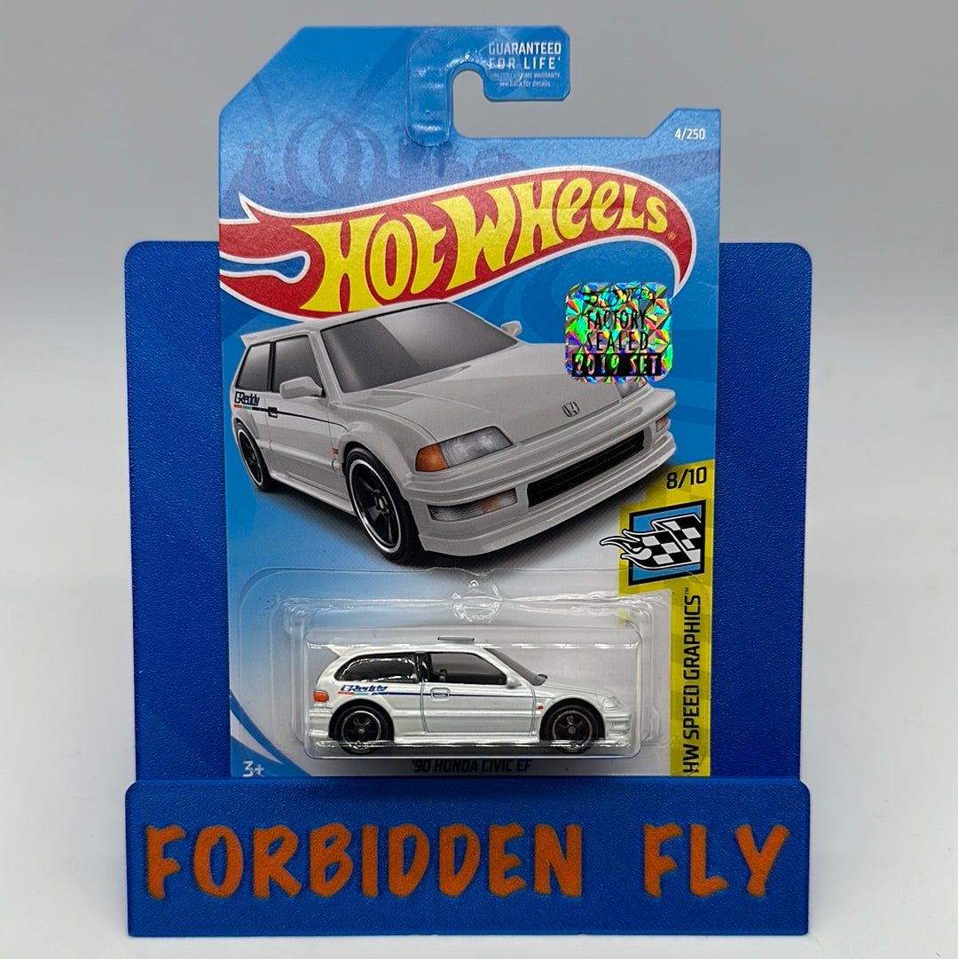 Hot Wheels 2019 Super Treasure Hunt - Factory Stickered - White GReddy ‘90 Honda Civic EF