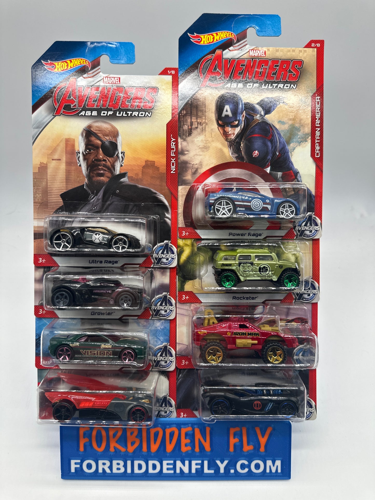 Hot Wheels - 2014 Wal Mart Exclusive Marvel Age Of Ultron Series - Complete Set of 8