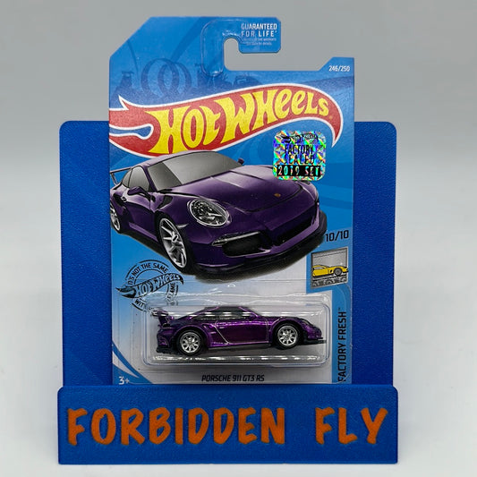 Hot Wheels 2019 Super Treasure Hunt - Factory Stickered - Purple Porsche 911 GT3 RS