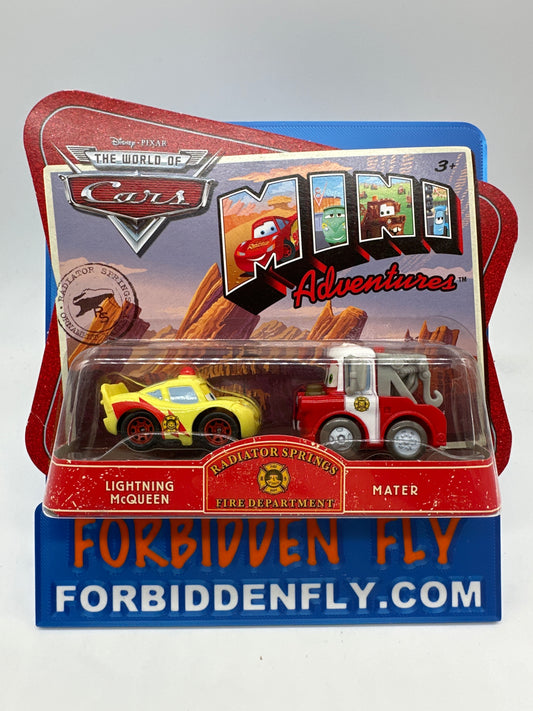 Disney Pixar Cars Movie - Mini Adventures Two Pack - Radiator Springs Fire Department Lightning McQueen & Mater