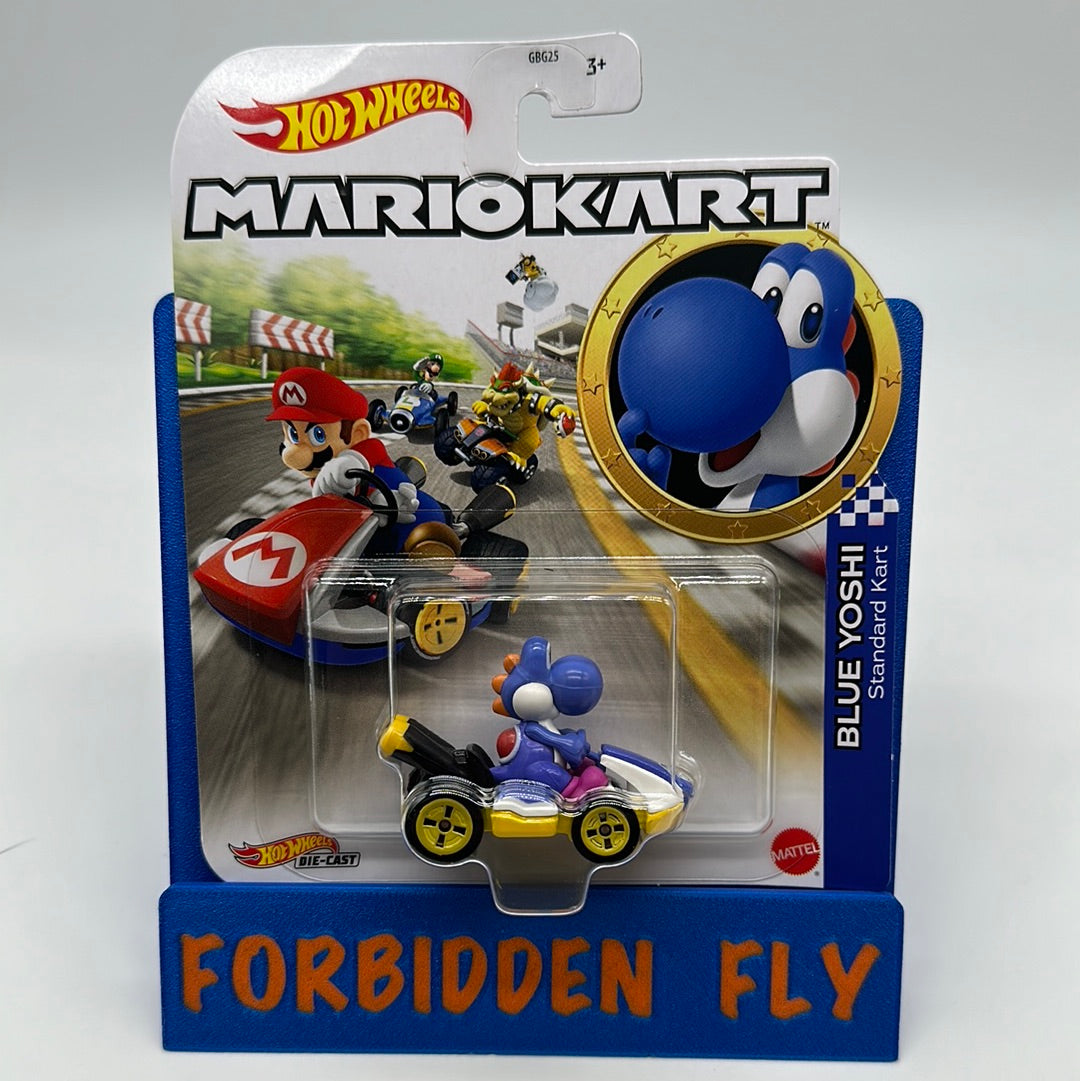 Hot Wheels Mario Kart - Character Kart - Blue Yoshi and Standard Kart