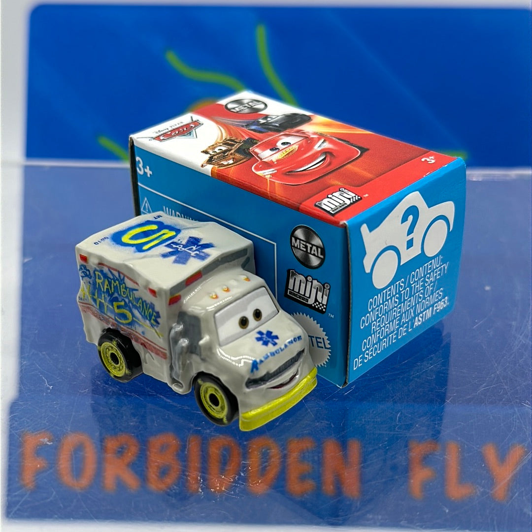 Disney Pixar Cars Movie Metal Mini Racers - 2021 Series 2 #24 - Thunder Hollow Dr. Damage Ambulance (unopened)