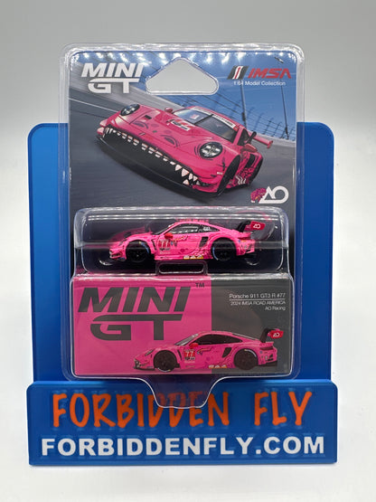 Mini GT Release #1052 - Porsche 911 GT3 R #77 - 2024 IMSA Road America AO Racing