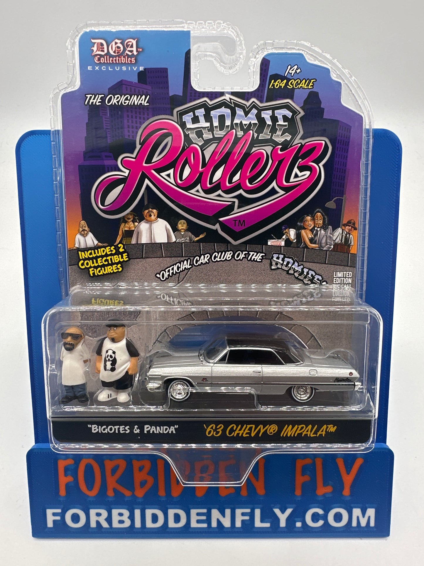 GreenLight & DGA Collectibles - 2025 Series 1 Homie Rollerz - ‘63 Chevy Impala With Bigotes & Panda Homies