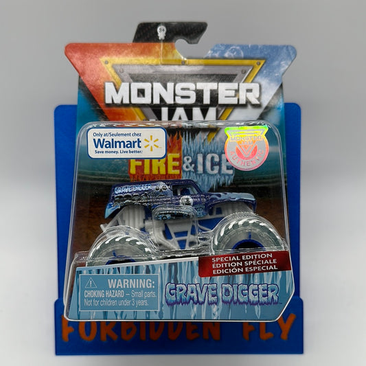 Spinmaster Monster Jam Monster Trucks - Walmart Exclusive Fire & Ice Series - Ice Grave Digger