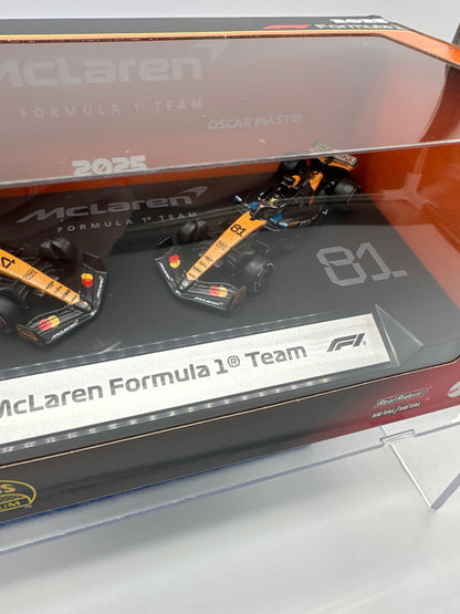 Hot Wheels 2025 Formula 1 Premium Series - Two Pack - McLaren Formula 1 One (F1) Team (#4 Lando Norris & #81 Oscar Piastri)