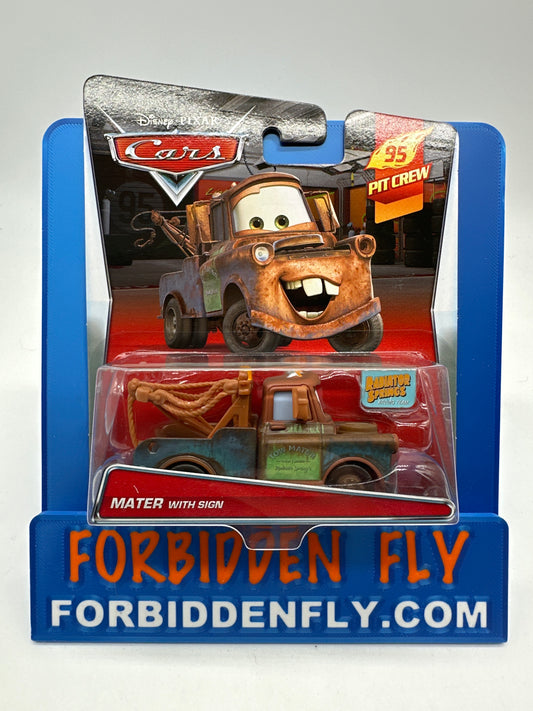 Disney Pixar Cars Movie - 95 Pit Crew Series - Mater with Sign