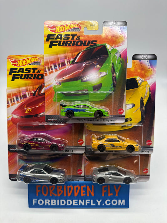 Hot Wheels Premium - Retro Entertainment Fast & Furious 2022 Mix L Set of 5