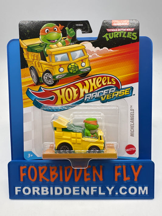 Hot Wheels - 2025 Racer Verse - Teenage Mutant Ninja Turtles TMNT Michelangelo & Party Wagon Car