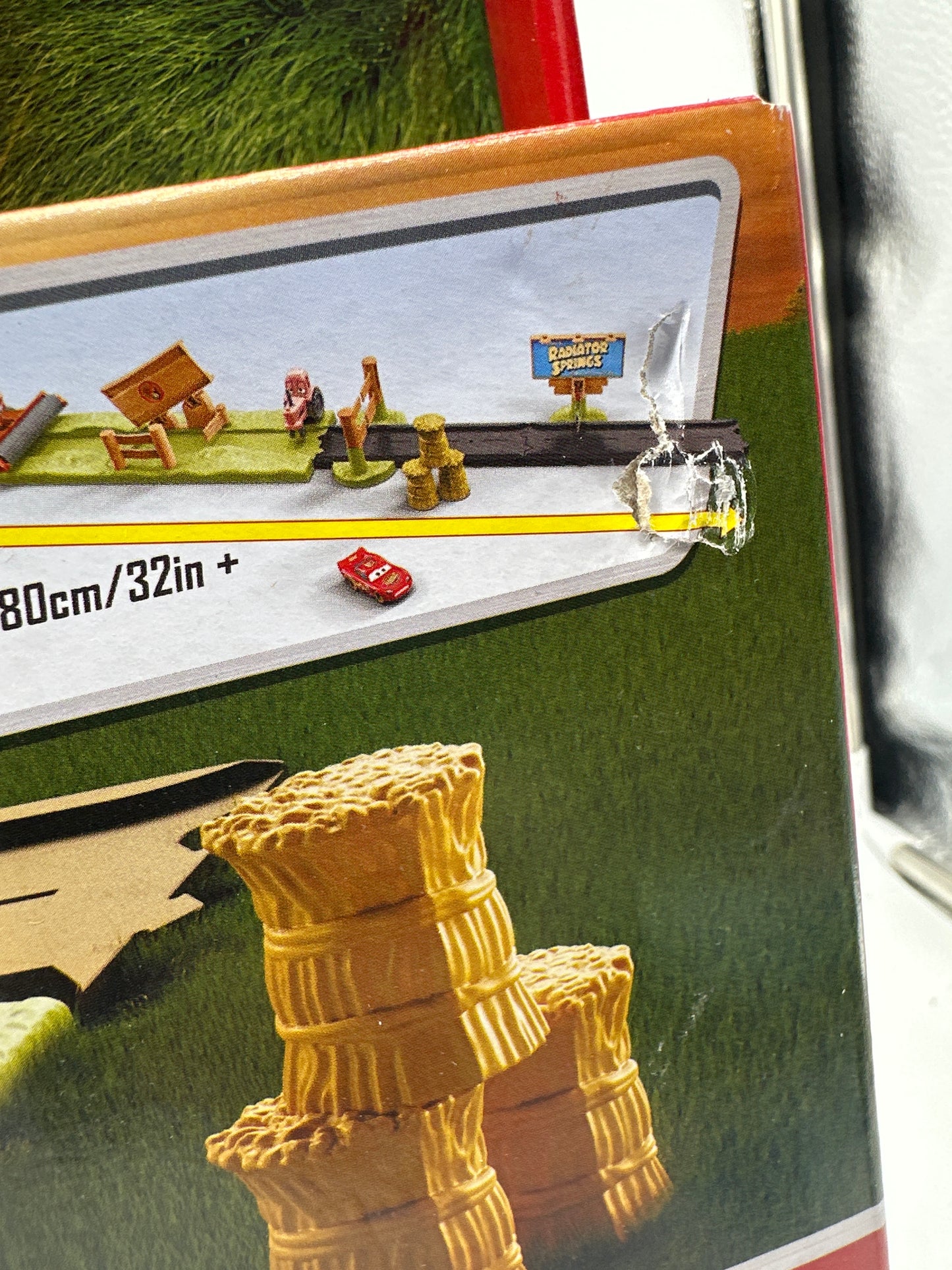 Disney Pixar Cars Movie - Frank Escape & Stunt Race Playset - Lightning McQueen, Frank, & Tractor Included