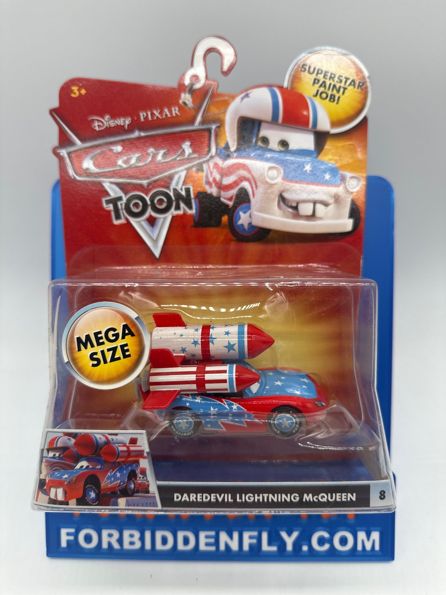 Disney Pixar Cars Movie - Cars Toon Series Mega (Deluxe) Size - Daredevil Lightning McQueen