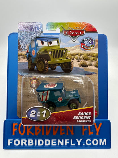 Disney Pixar Cars Movie - Color Changers - Race & Rescue Series - Sarge - Blue To Green