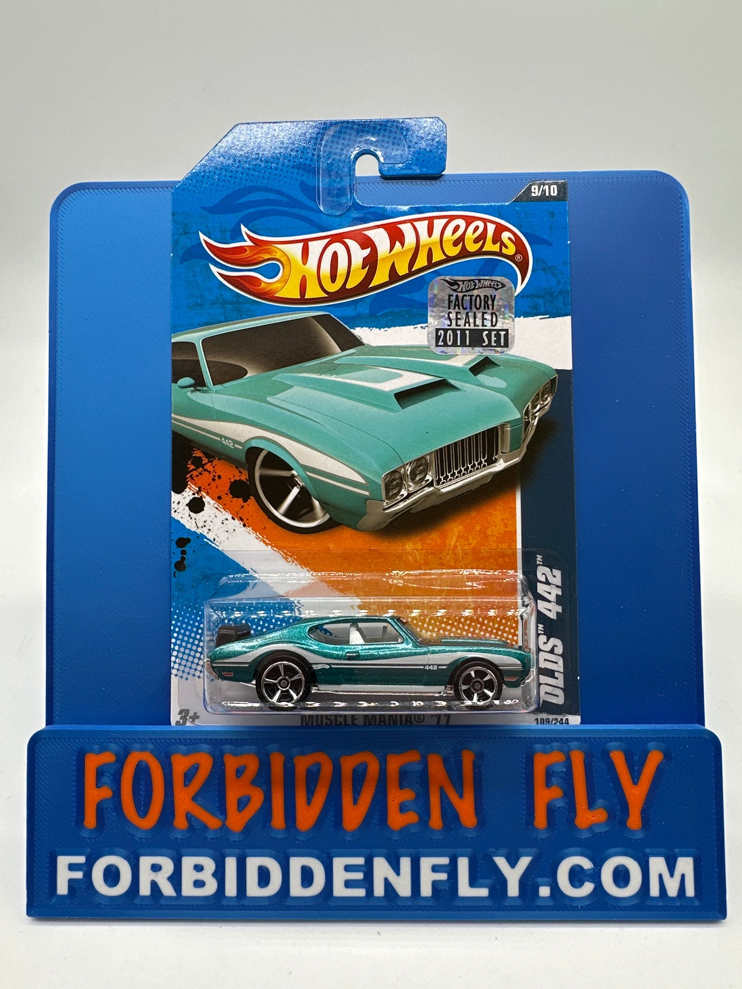 Hot Wheels 2011 Factory Sticker - Olds 442 - Green