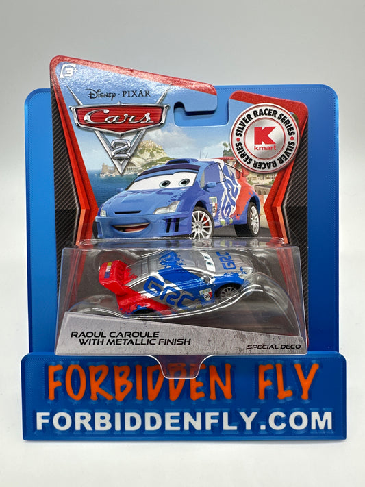 Disney Pixar Cars Movie - K Mart Exclusive Silver Racer Series - Raoul Caroule with Metallic Finish