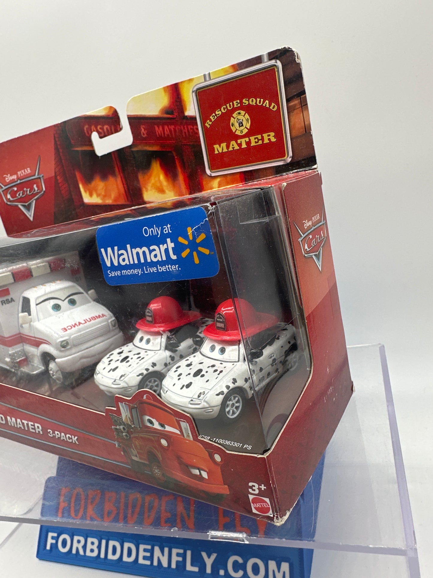 Disney Pixar Cars Movie - Rescue Squad Mater Series - 3 Car Gift Pack (Rescue Squad Ambulance, Dalmatian Mia & Tia)