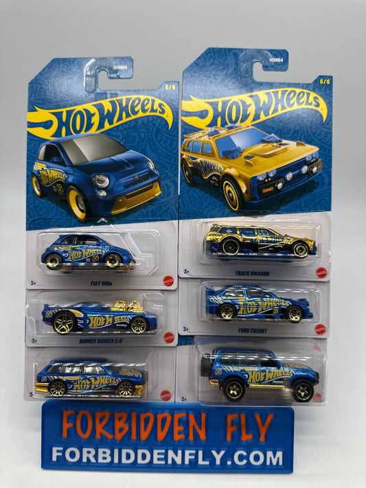 Hot Wheels Mainline - 2026 Blue & Gold 58th Anniversary Wave 2 - Set of 6