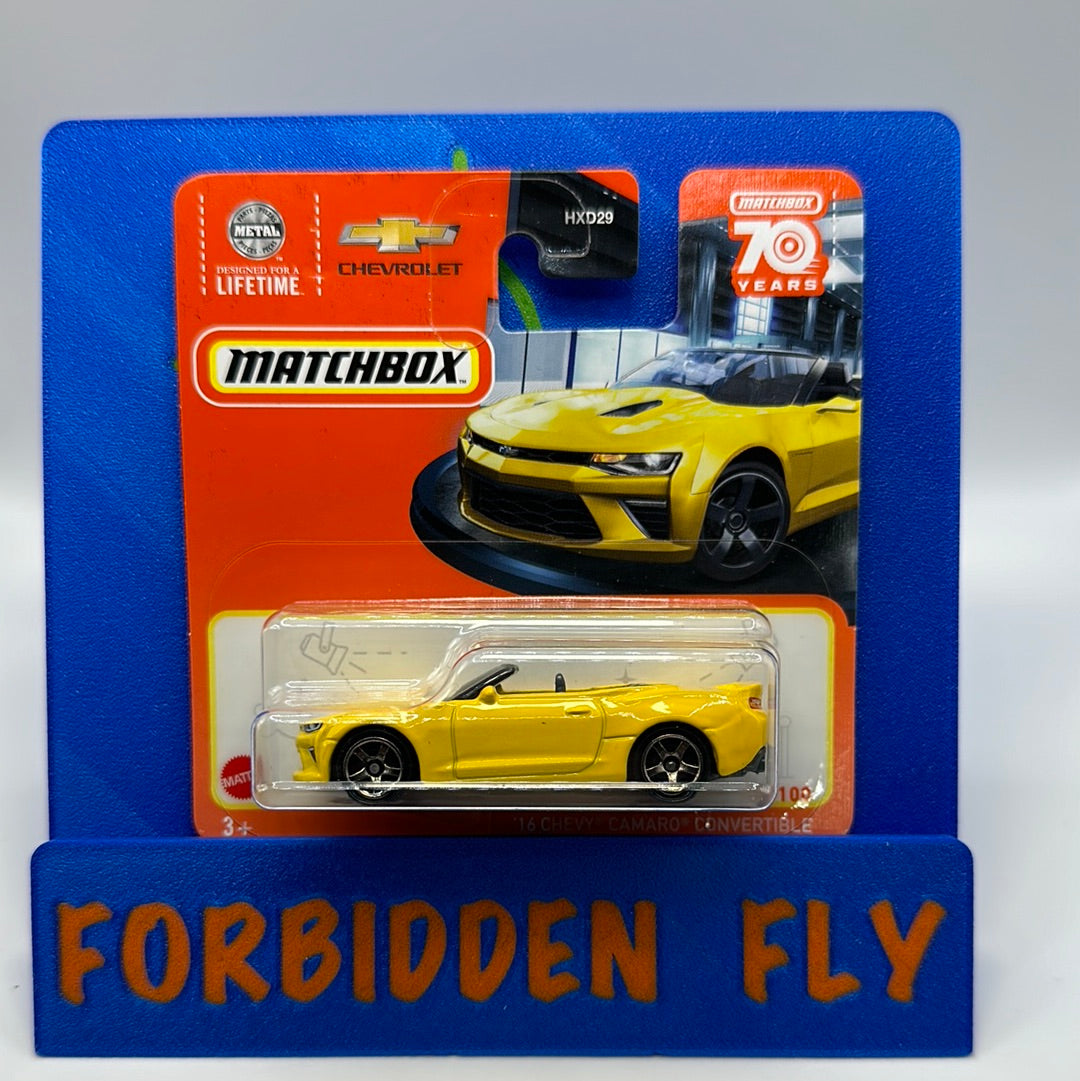 Matchbox - 2023 Mainline - Short Card - #33/100 - ‘16 Chevy Camaro Convertible - Yellow