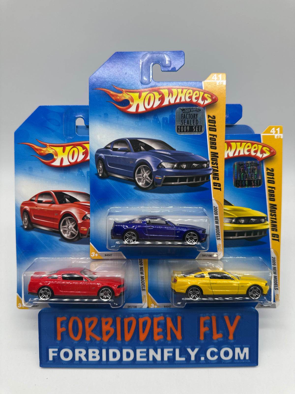 Hot Wheels Mainline - 2009 Factory Stickered - 2009 New Models Series - 2010 Ford Mustang GT - Lot Of 3